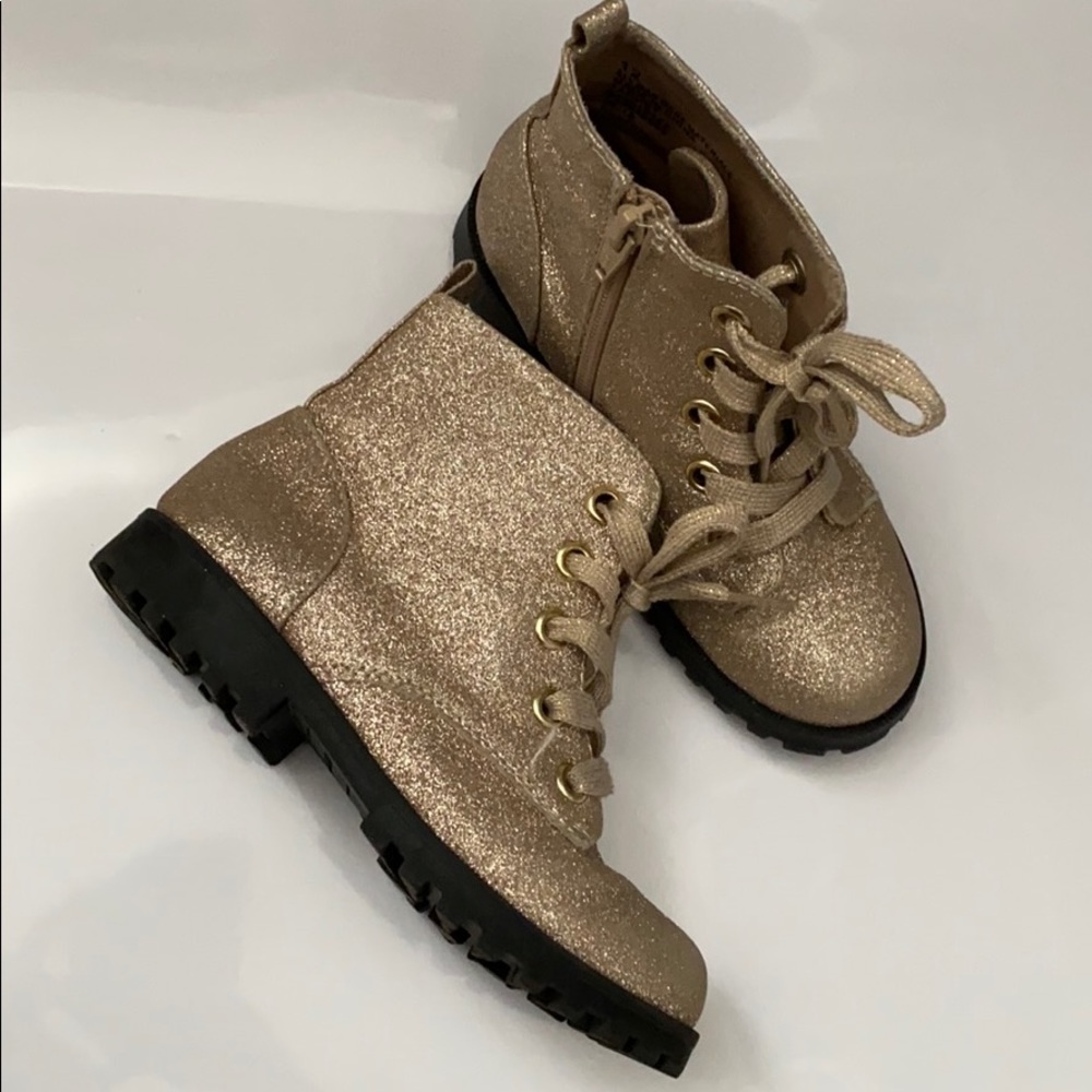 Cat & Jack gold glitter boots